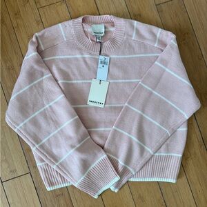 INDUSTRY Blush Pink Striped Knit Sweater Crewneck Pullover NWT Size M